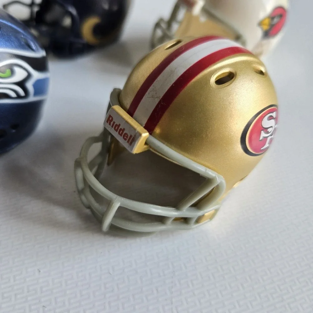 4 NFL Riddell Pocket Pro Helmet Lot NFC West Throwback Mini Football Vintage 1.5
